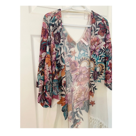‘Boho Multicoloured SwimSuit Cover Up/Cardigan’ - Picture 2 of 5